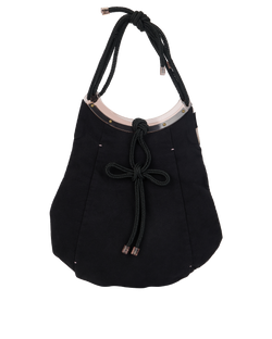 Knot-Detail Hobo, Faux Suede, Black, 80059 203998, DB, 2*